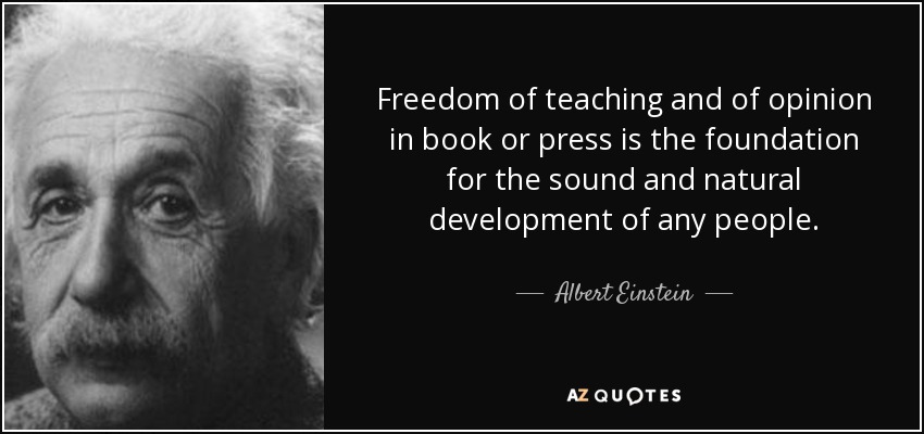 Freedom of teaching Albert Einstein