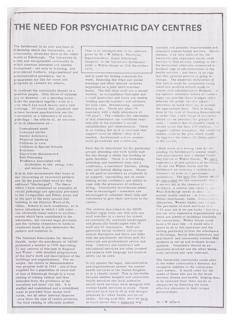 1980 Edinburgh settlement news